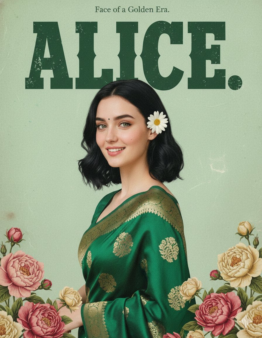Retro and Modern Name Poster Prompts AI image template preview