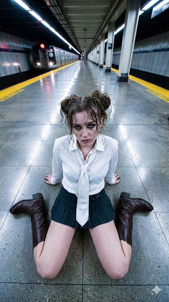 Liminal Transit Aesthetic Portrait AI image template preview