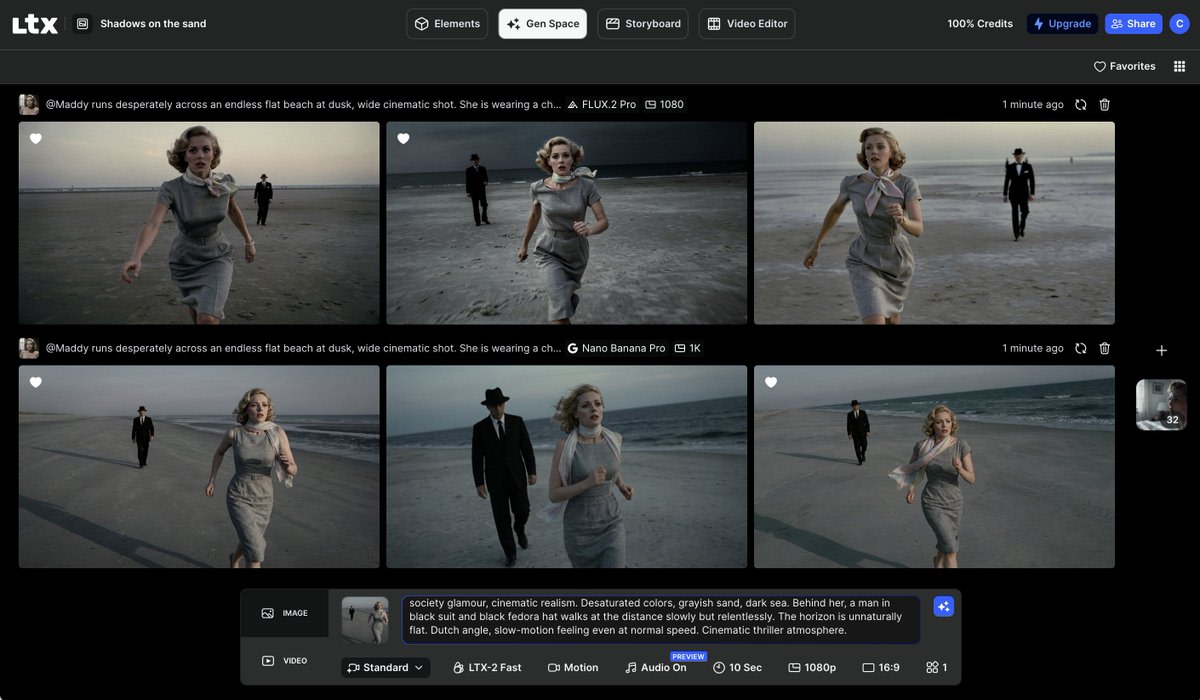 Hitchcockian Beach Persecution Scene AI image template preview