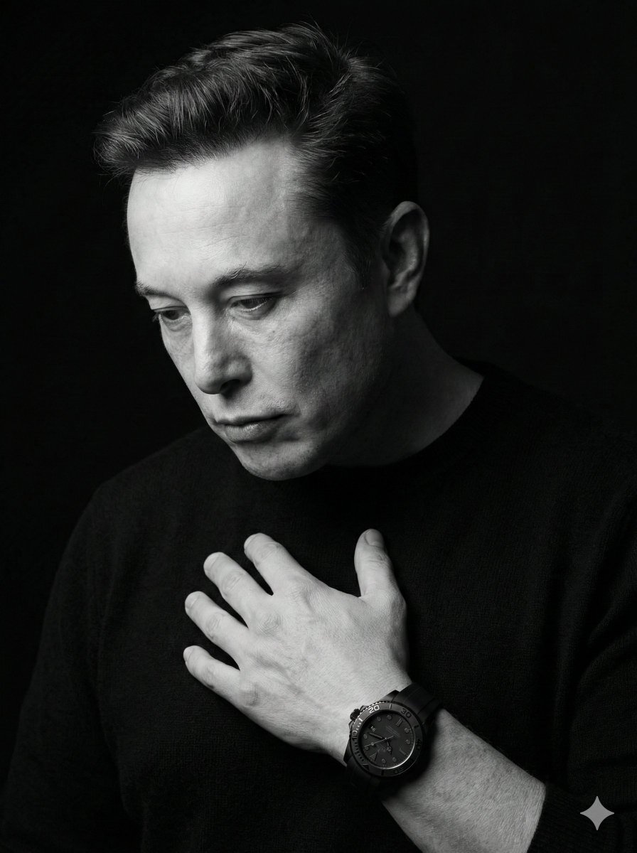 Dramatic Black & White Portrait AI image template preview