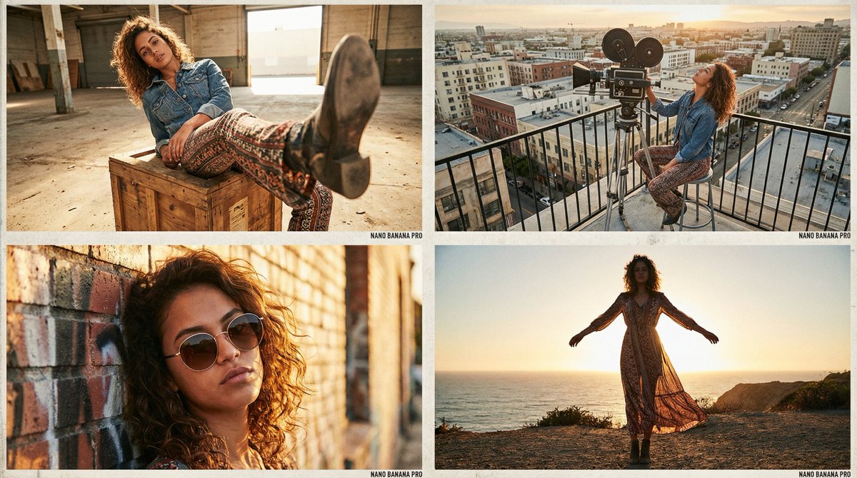 Editorial Fashion Portrait Series Grid Template example 2