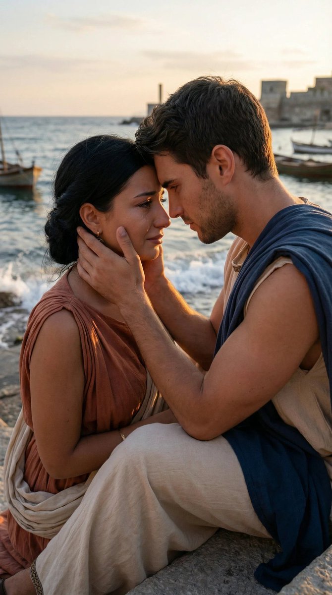 Cinematic Historical Love Story Prompt (JSON) AI image template preview