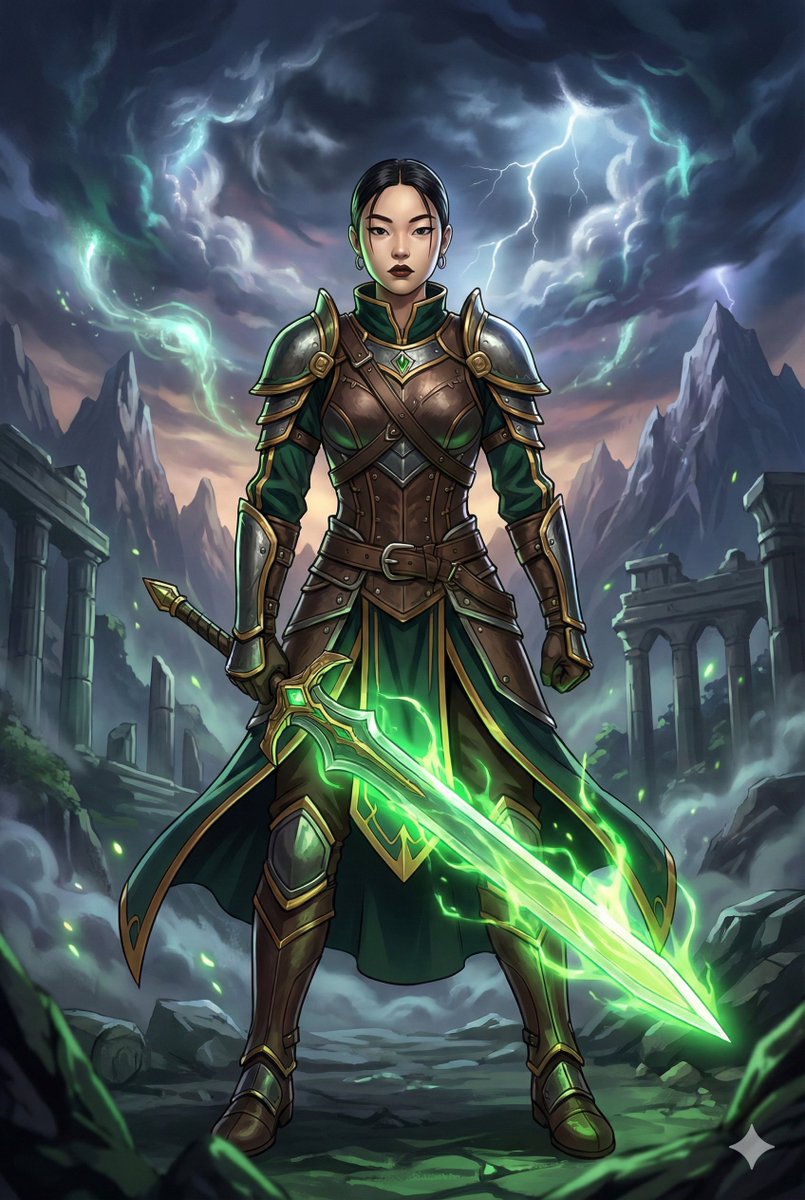 Combining image generation prompts for a fantasy card style example 2