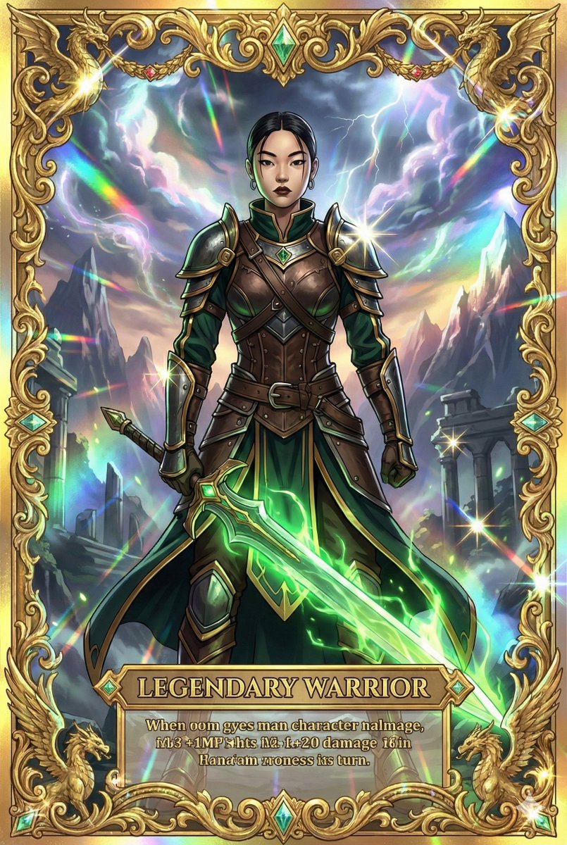 Combining image generation prompts for a fantasy card style example 3
