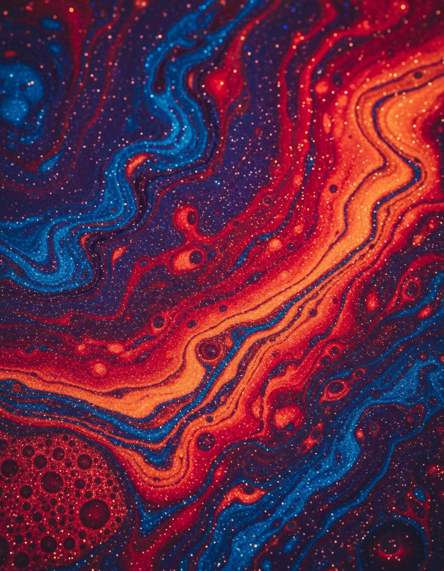 Abstract Iridescent Swirling Color Mixture AI image template preview
