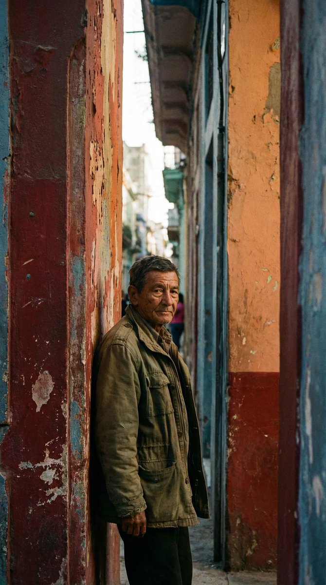 Timeless human-centered street photography AI image template preview