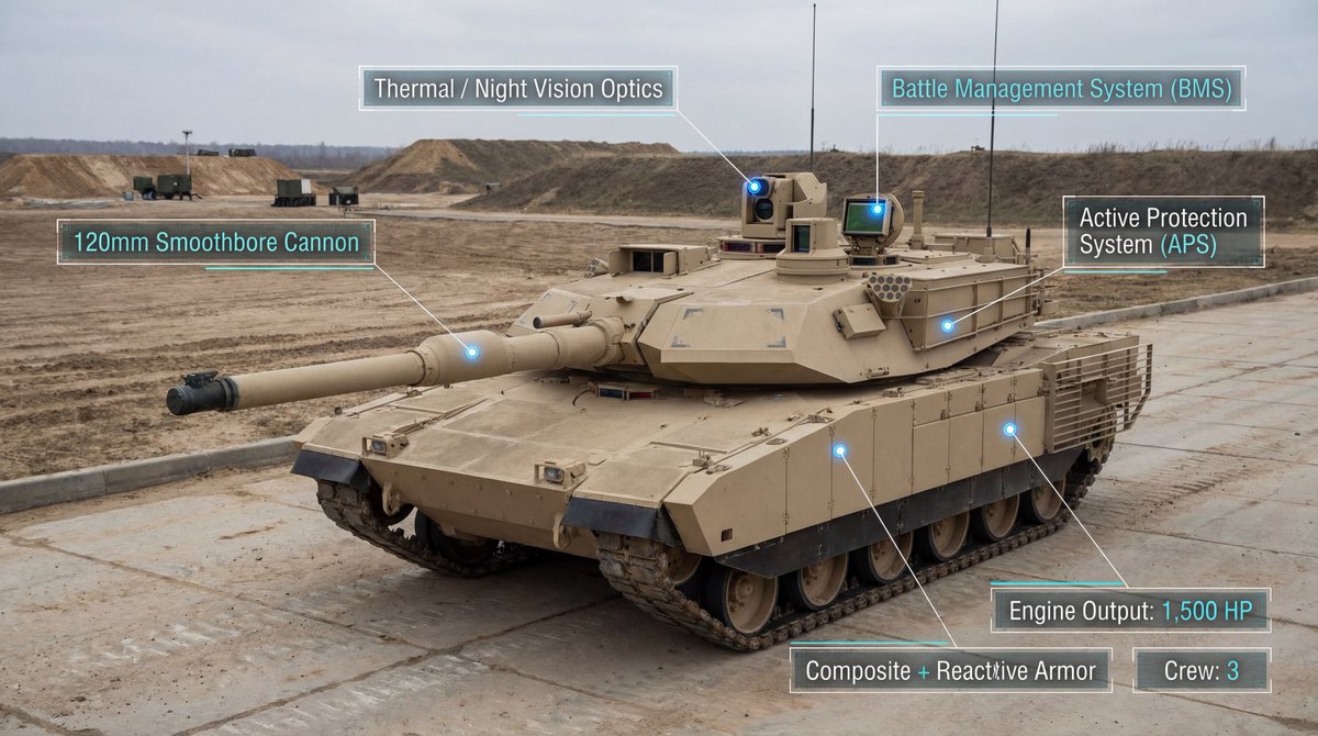 Modern Combat Tank Infographic Prompt AI image template preview
