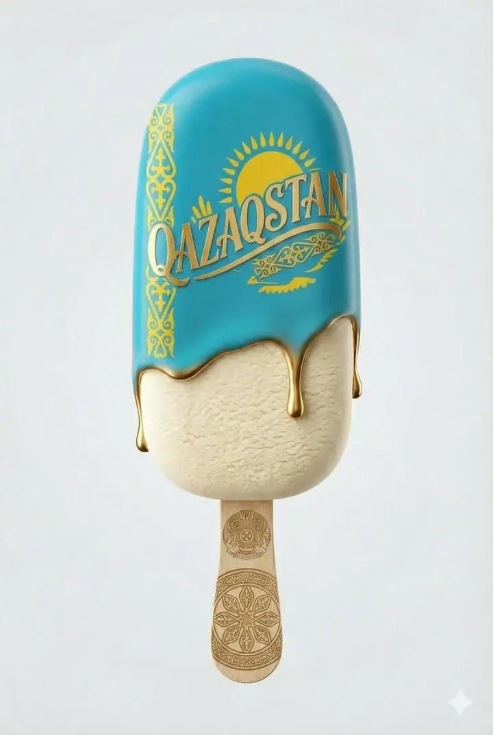 Ultra-realistic product shot of a premium ice cream bar inspired by Kazakhstan AI image template preview