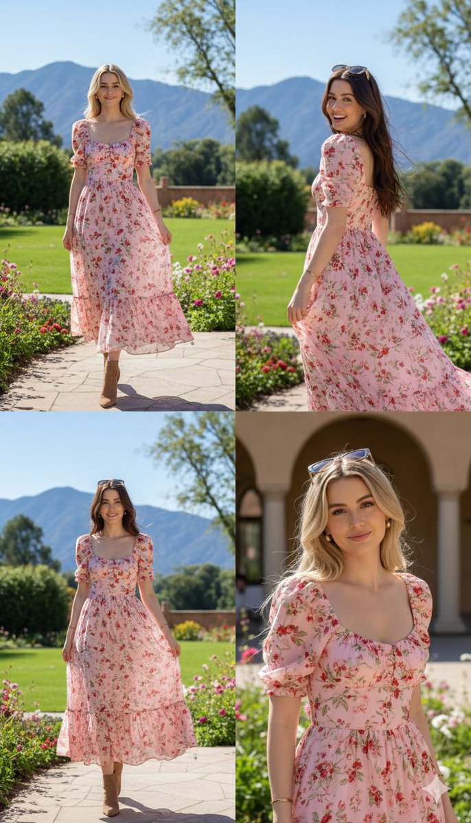 Photorealistic fashion collage of Polina Gagarina AI image template preview