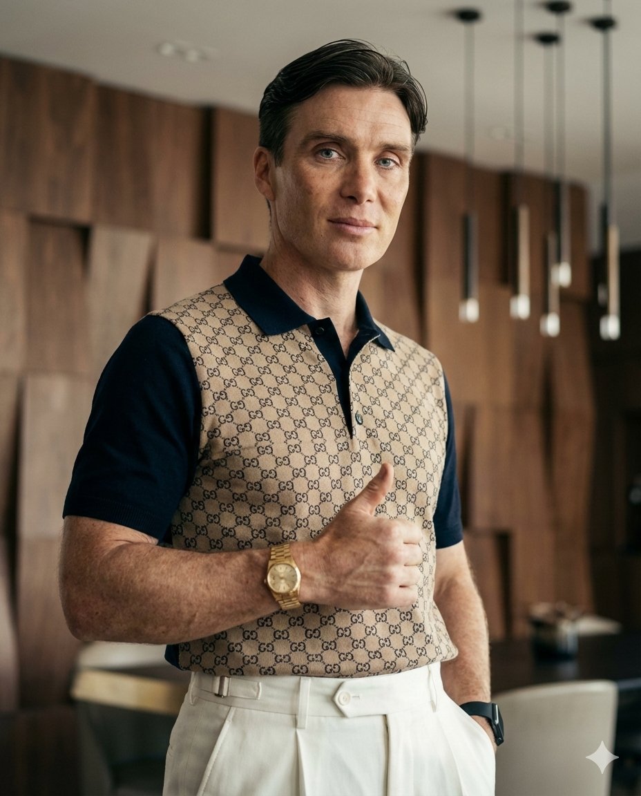 Cillian Murphy as Cristiano Ronaldo Editorial Portrait AI image template preview