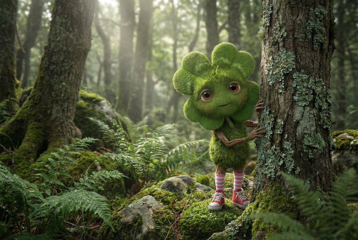 Elusive Irish Critter with Clover Head Prompt AI image template preview