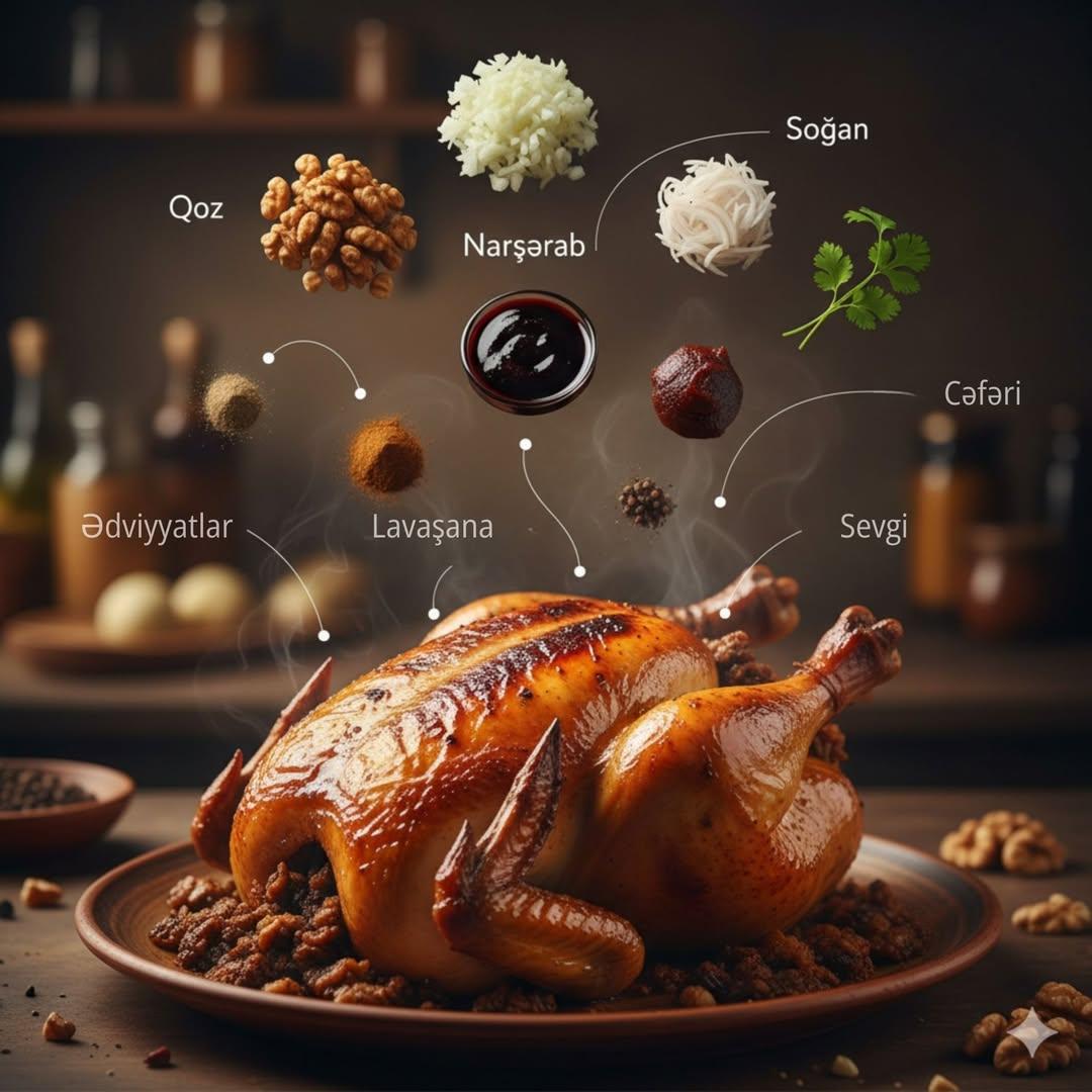 Cinematic Food Infographic of Levengi Chicken AI image template preview