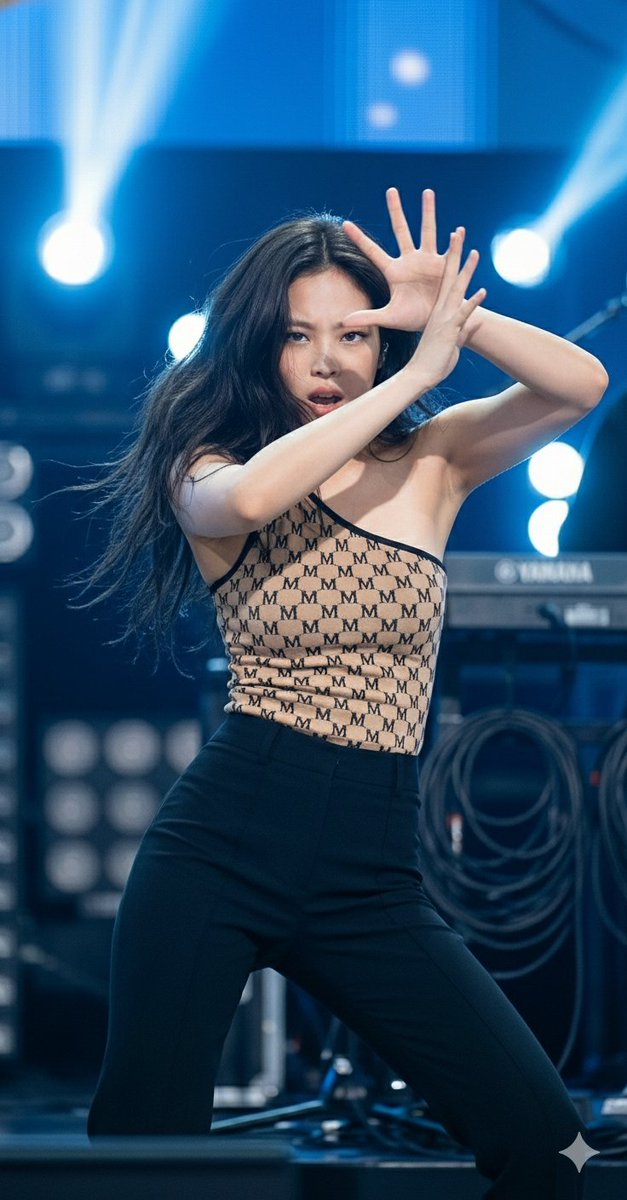 Dynamic Editorial Portrait of Jennie Kim in Monogram Bodysuit example 3
