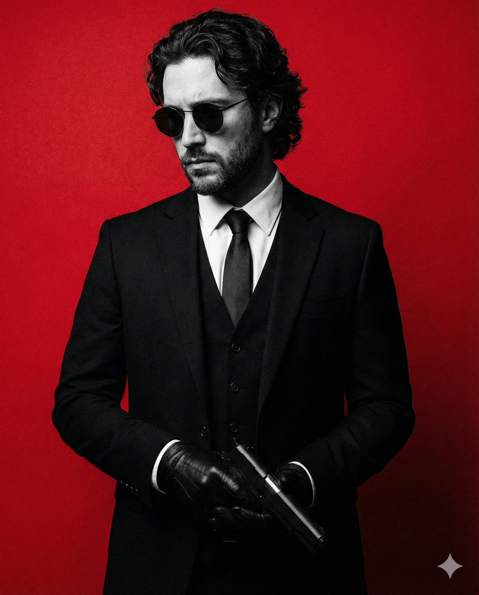 Neo-Noir Fashion Portrait with High Contrast AI image template preview