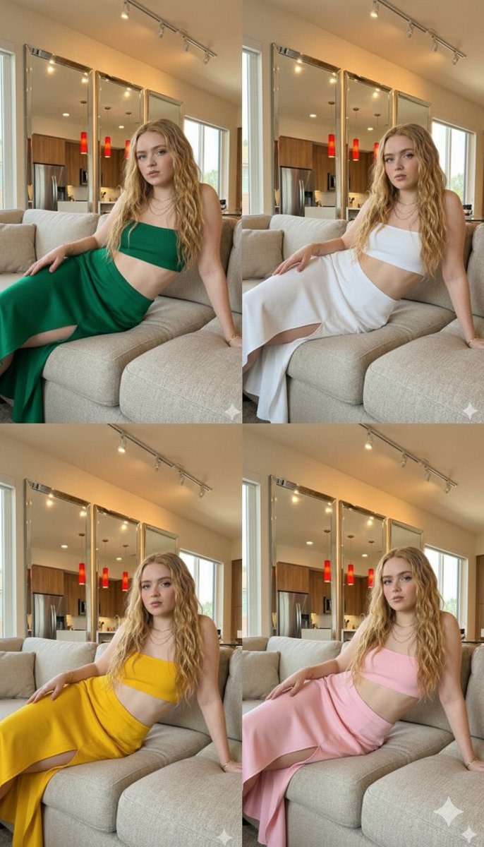Multi-Celebrity Clone Fashion Collage Scenarios AI image template preview