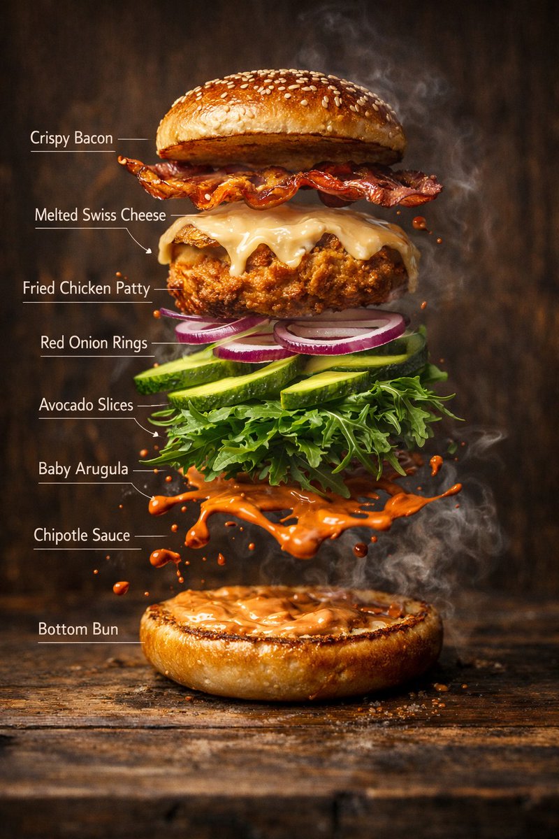 Hyper-Realistic Gourmet Burger Infographic example 4