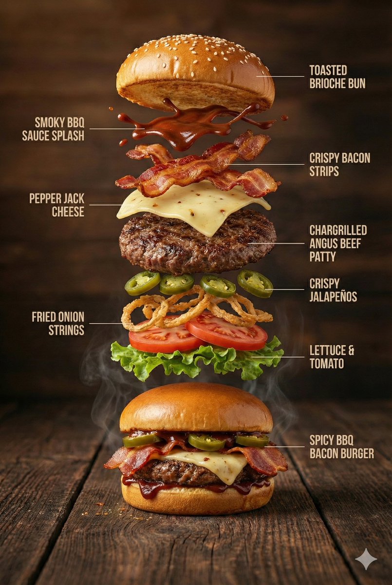 Hyper-Realistic Gourmet Burger Infographic example 2