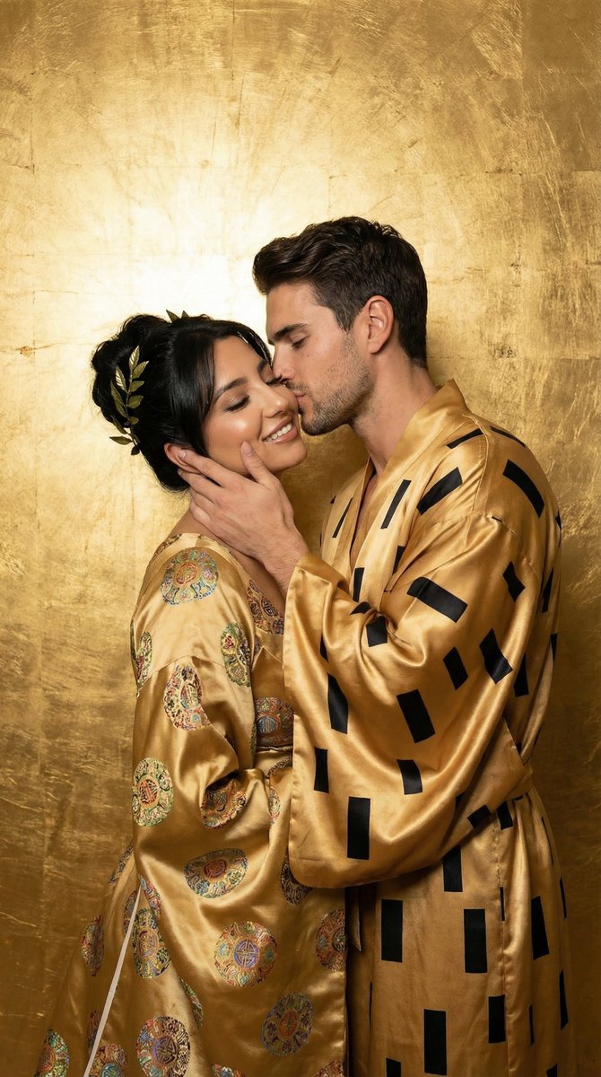 Fine-Art Fashion Editorial Inspired by Gold Mosaic Aesthetics AI image template preview