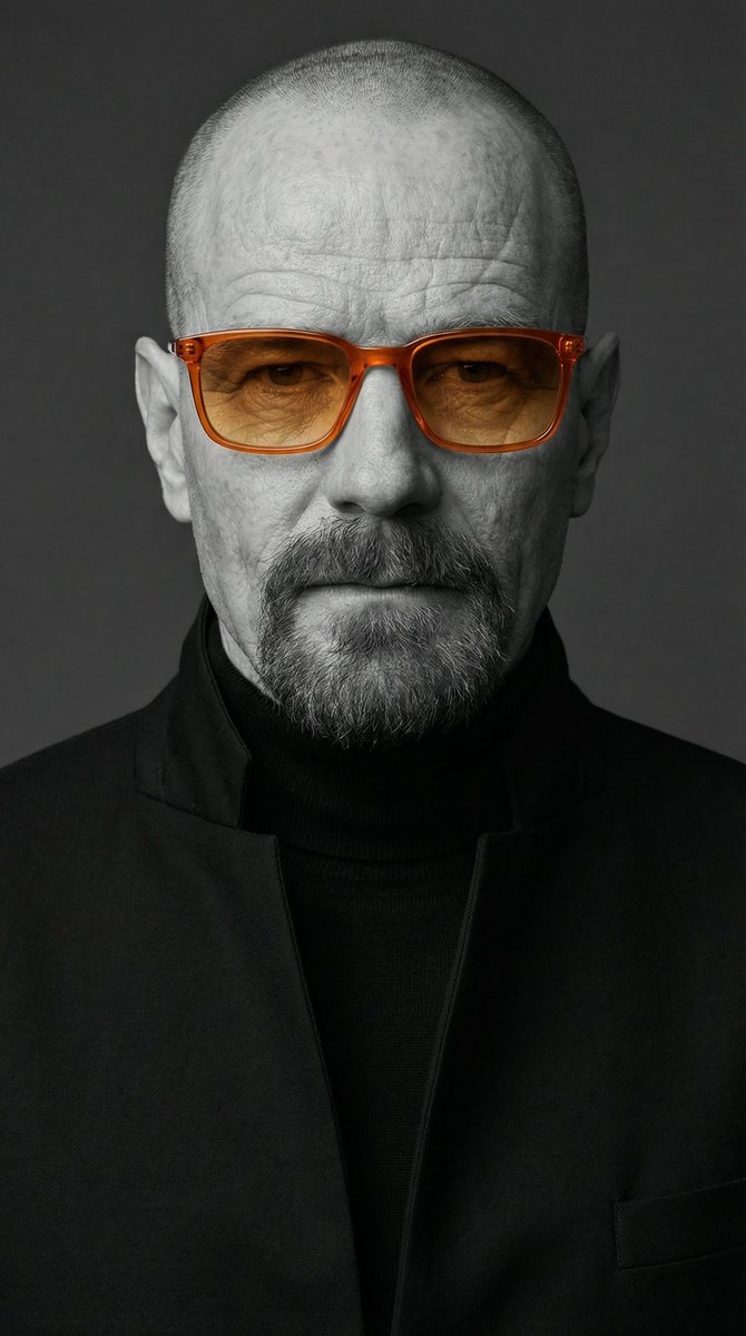 Selective Color Monochrome Studio Portrait AI image template preview
