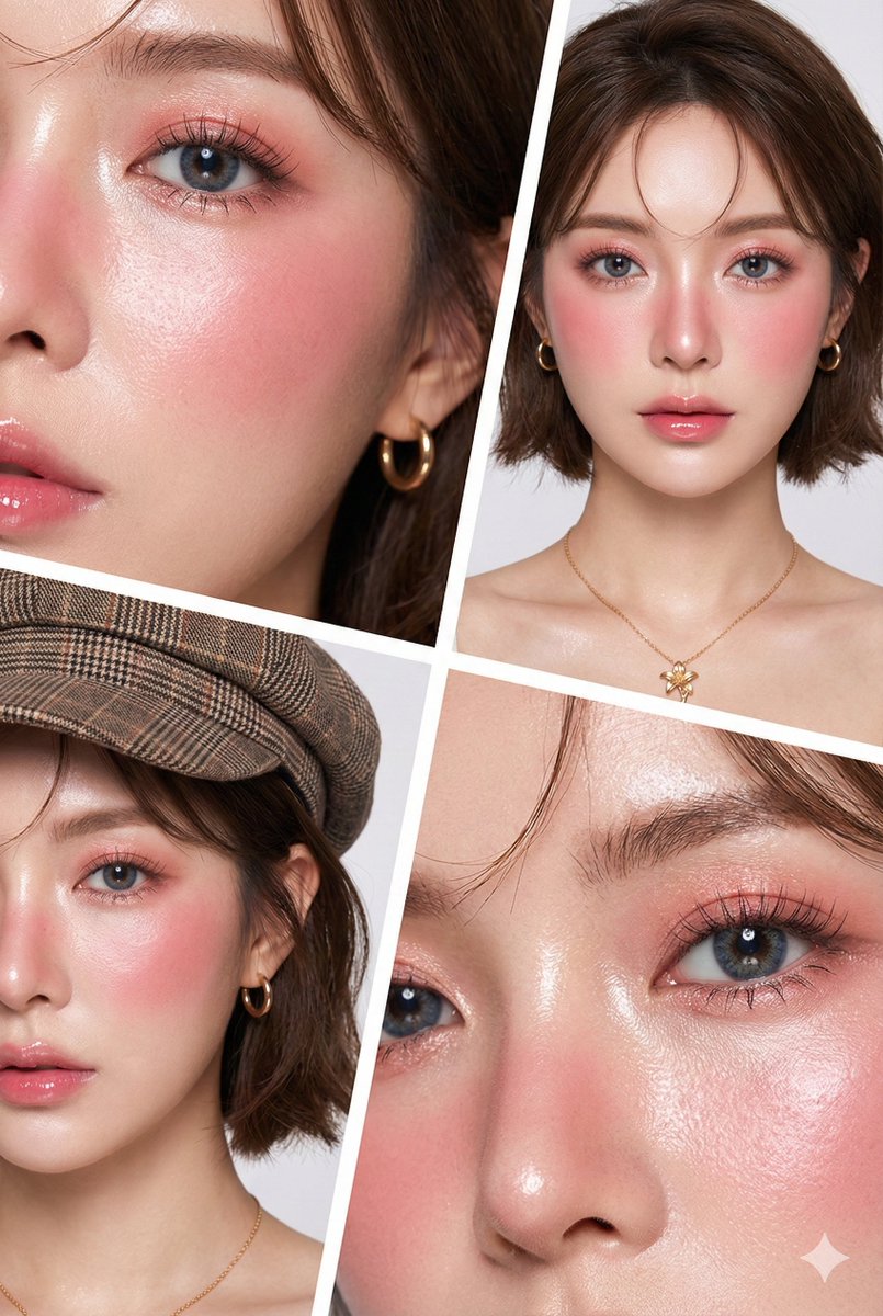 Hyper-Realistic Korean Beauty Editorial Collage AI image template preview