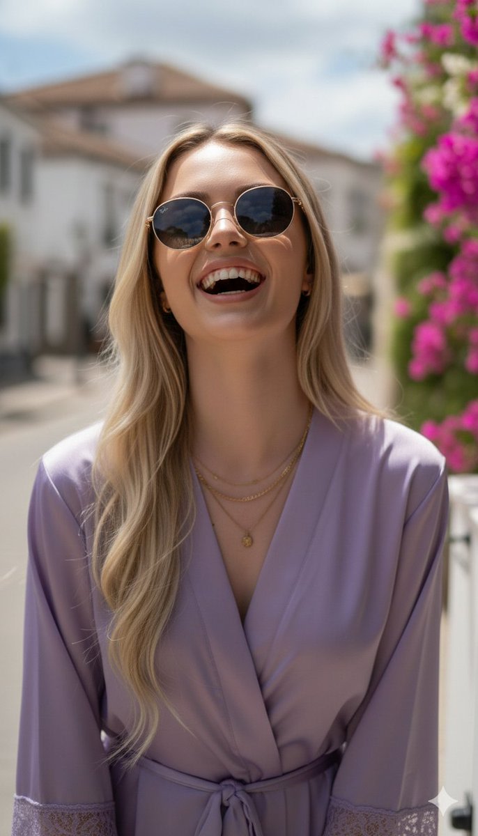 Photorealistic Portrait in a European Street with Bougainvillea AI image template preview