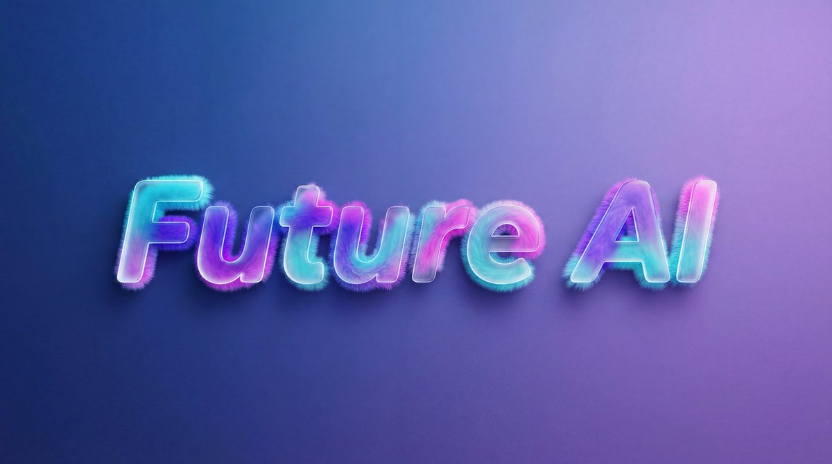 Futuristic Fluffy Glass Typography Art AI image template preview