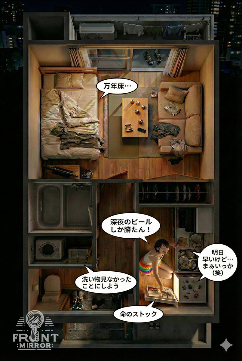 Overhead View of Late Night Activity Prompt (NanoBananaPro) example 2