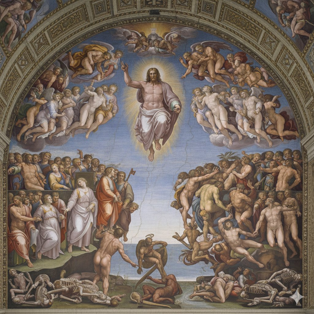 Michelangelo's Last Judgment Style Image AI image template preview