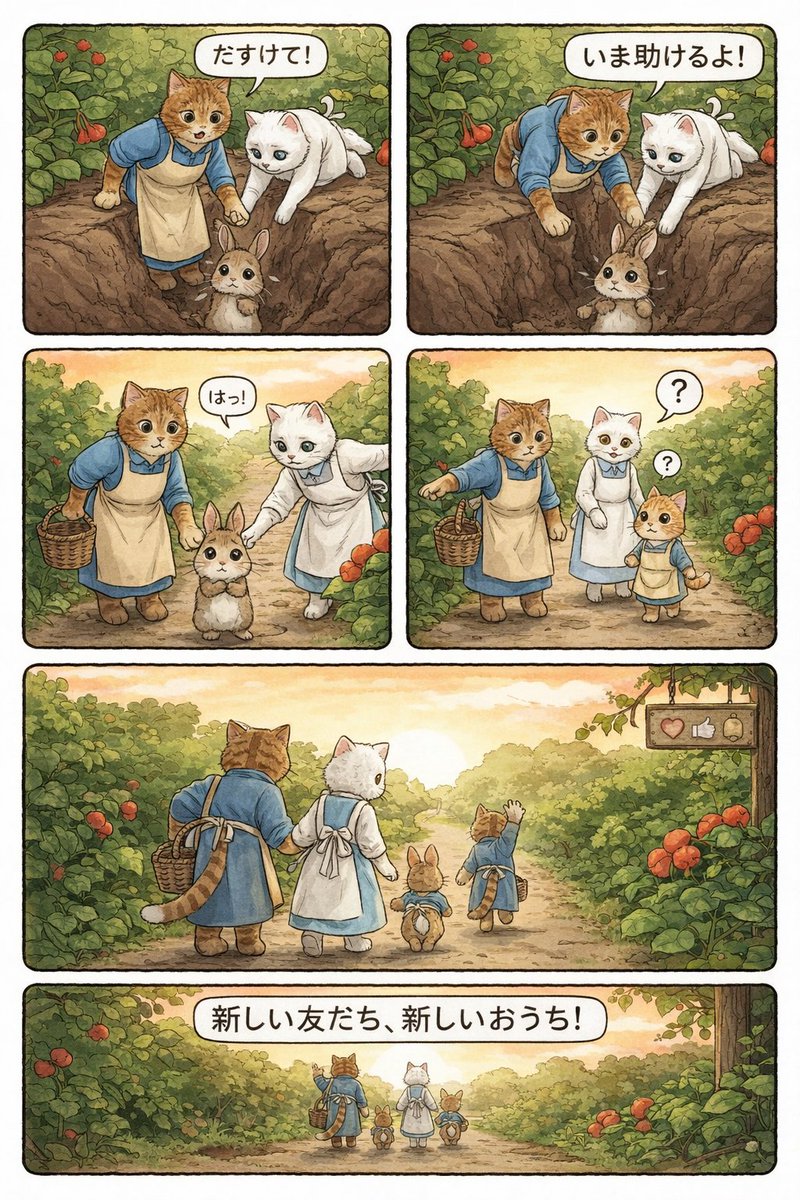 Converting Video to 4-Panel Manga AI image template preview