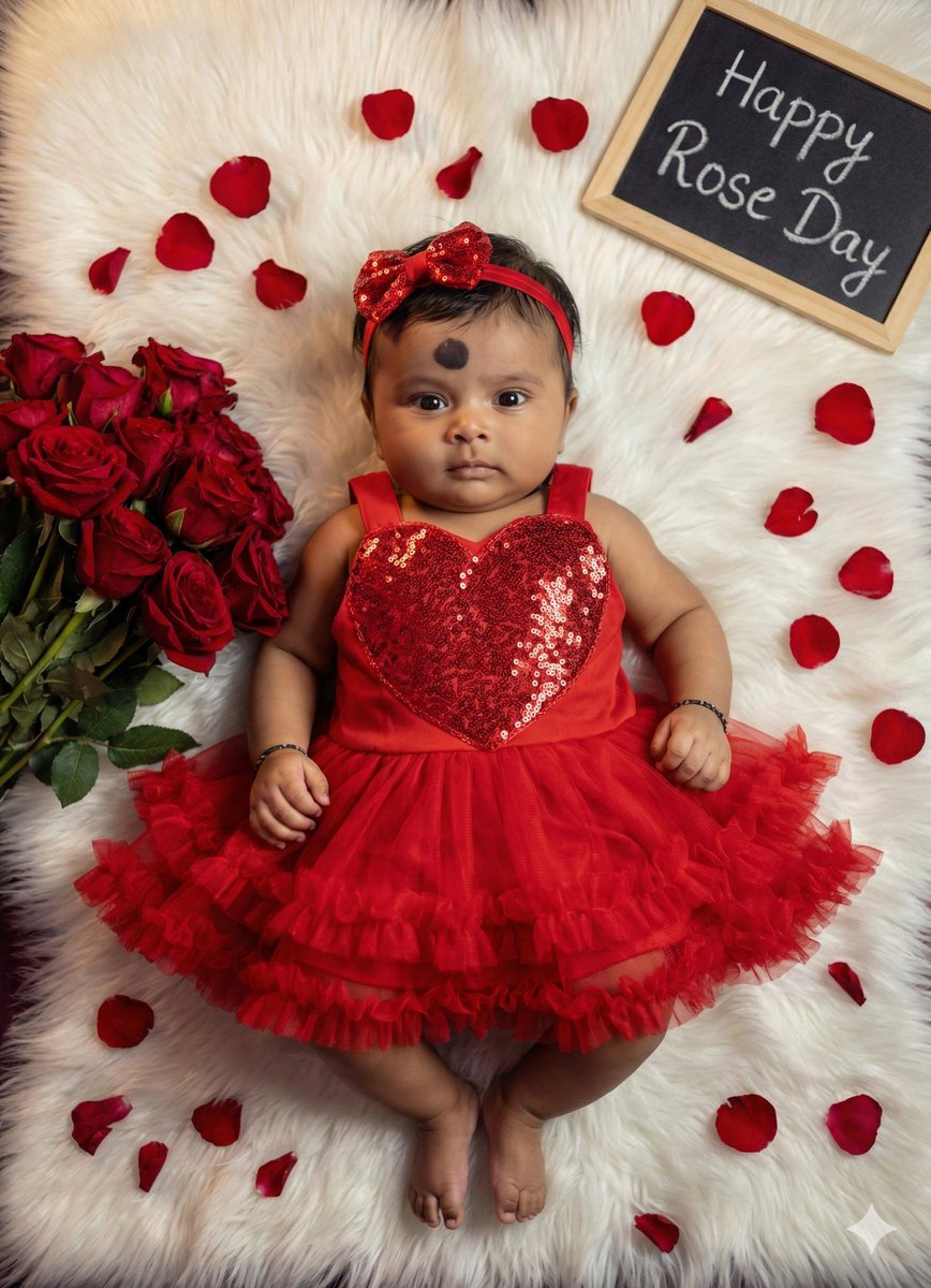 Valentine's Day Baby Girl Portrait Prompt AI image template preview