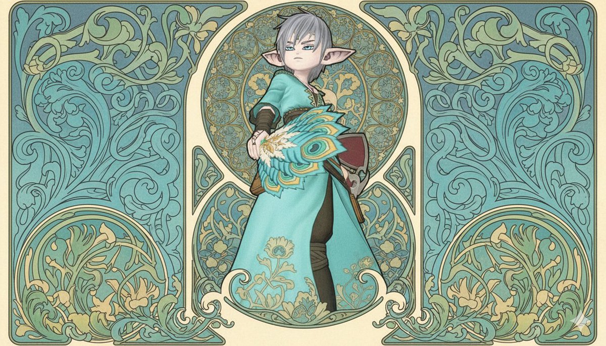 Image-to-Image Style Transfer to Mucha's Art Nouveau Style AI image template preview