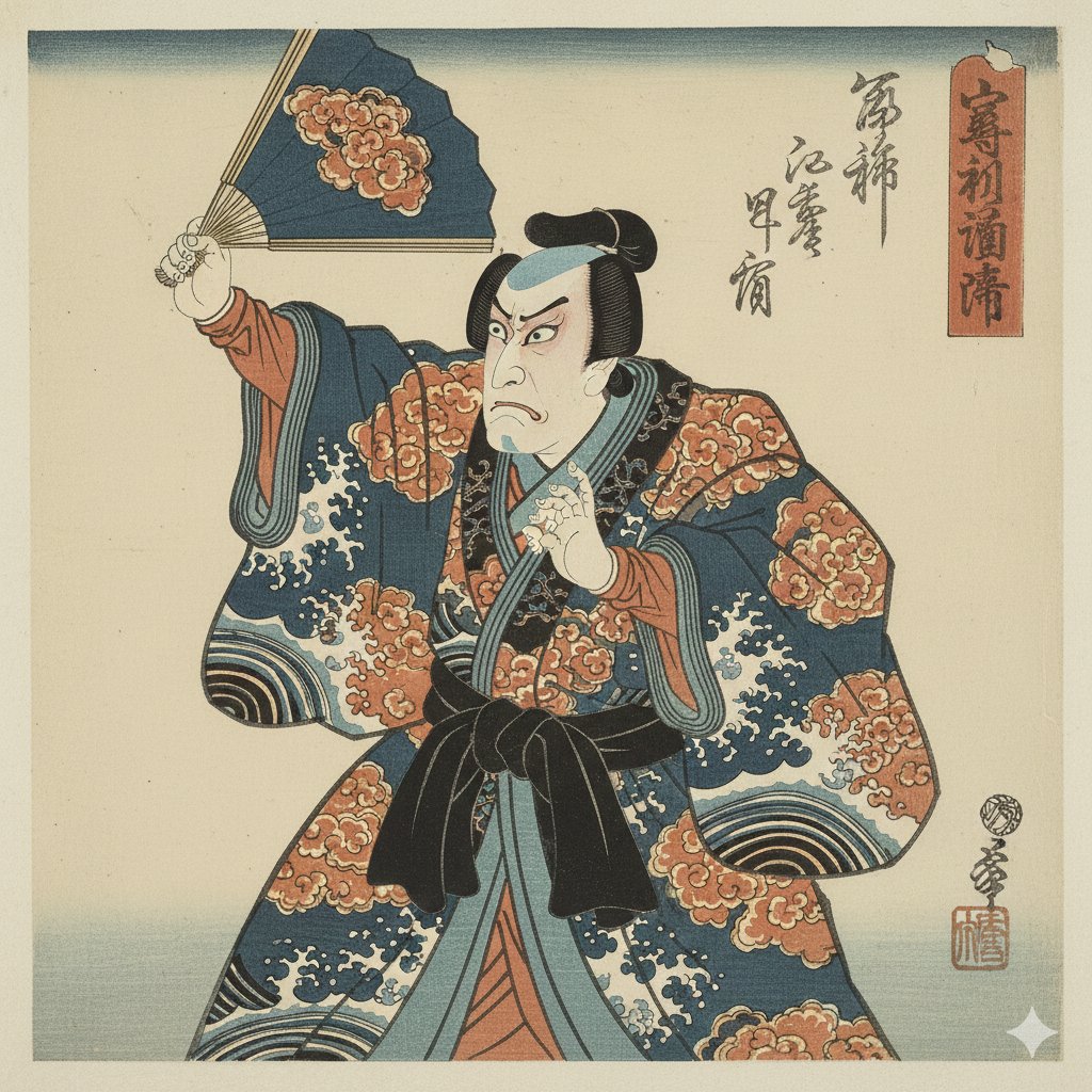 Ukiyo-e Style Image Generation in the style of Sharaku AI image template preview