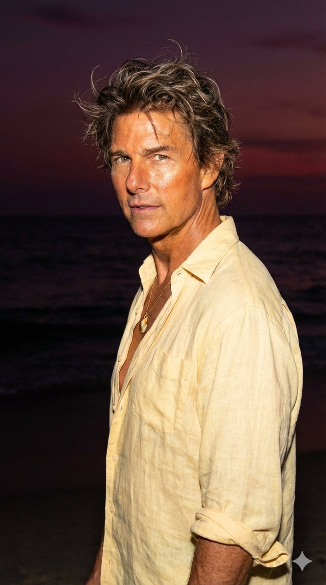 Late-Night Coastal Portrait with Flash and Sunset Glow example 2