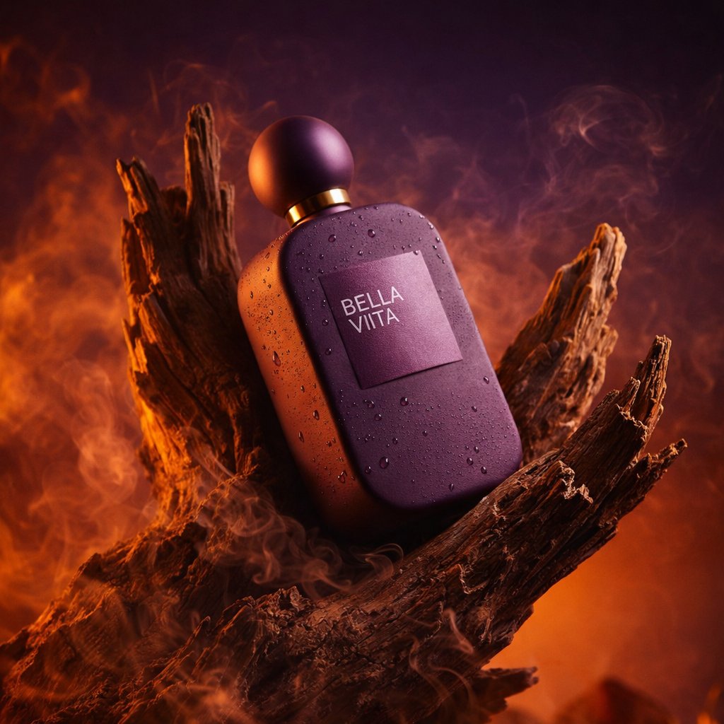 Photorealistic Product Photography in a Forest Setting AI image template preview