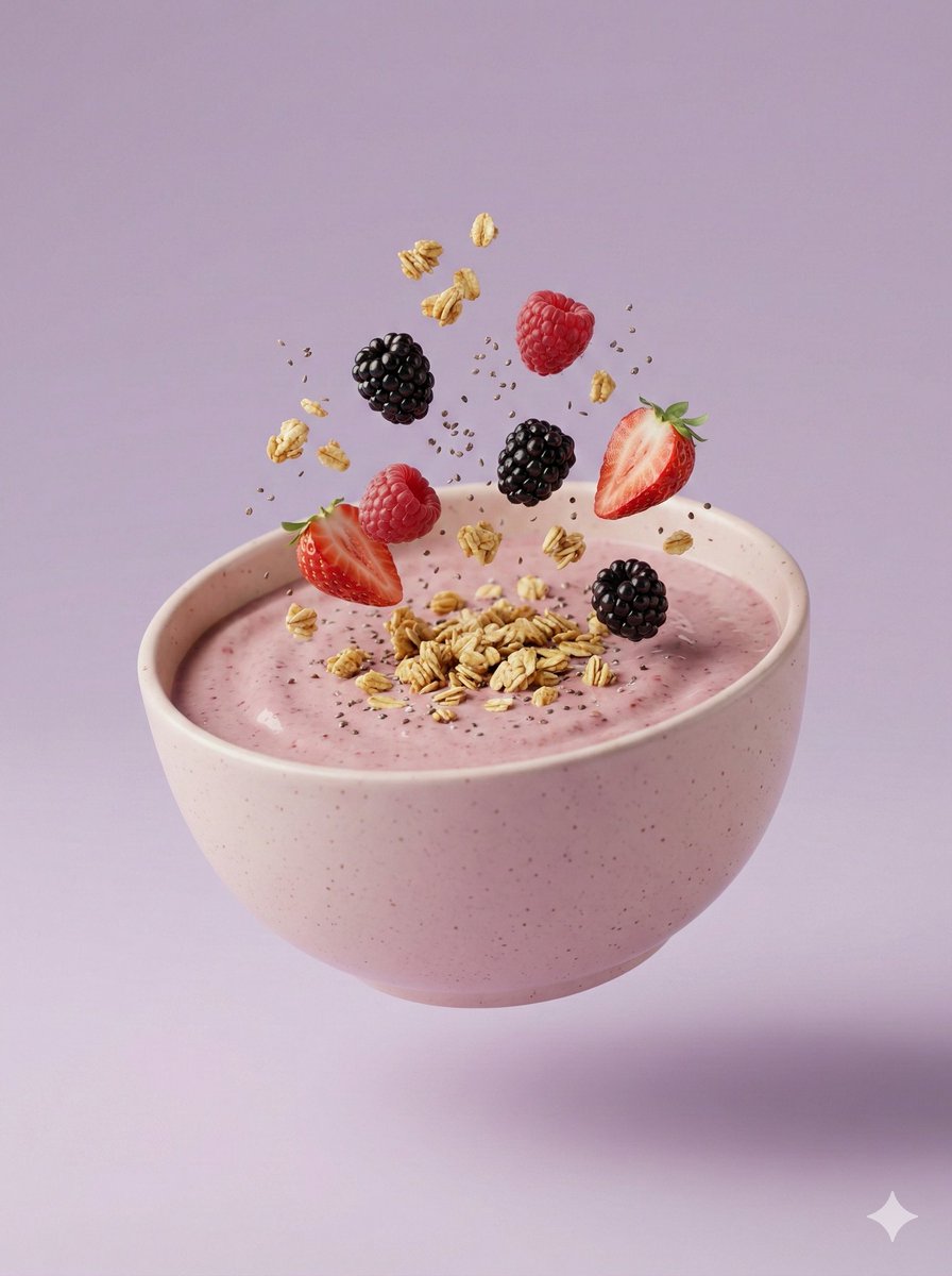 Hyper-Realistic Smoothie Bowl Advertising example 2