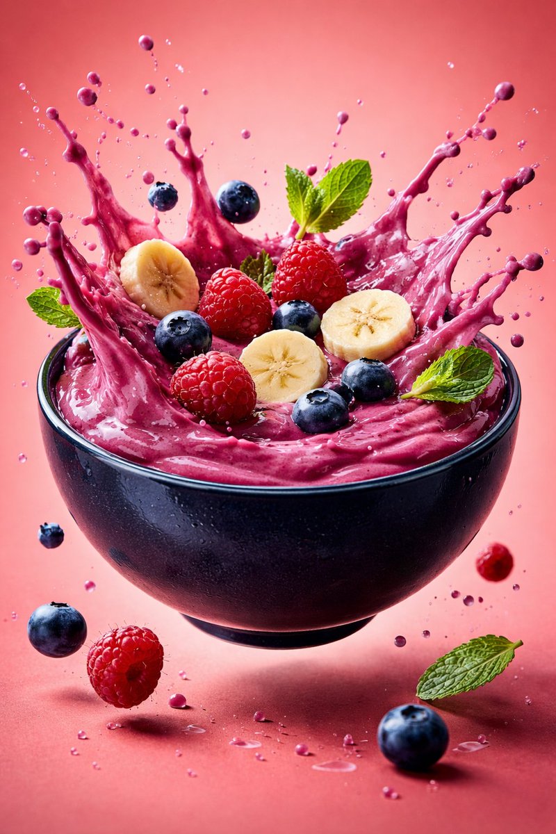 Hyper-Realistic Smoothie Bowl Advertising example 4