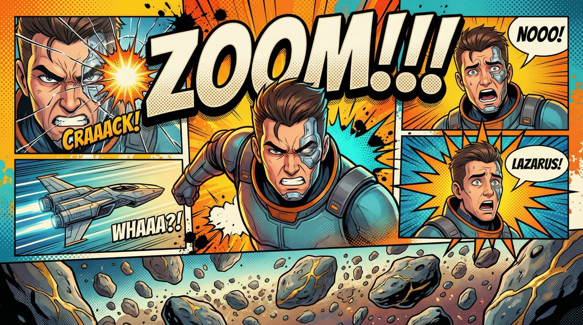 Comic Book Poster Illustration Template AI image template preview