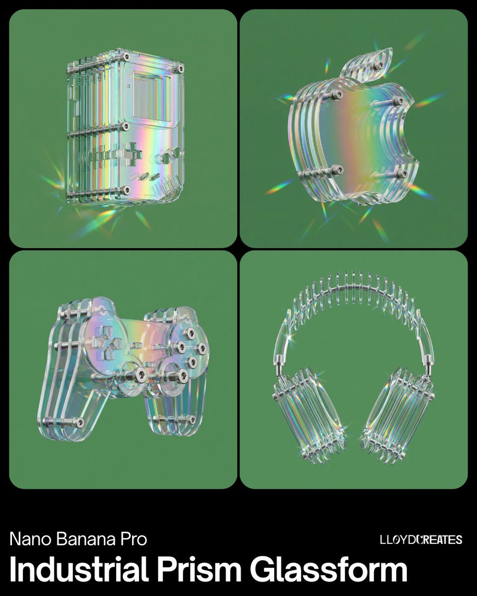 Industrial Prismatic Glassform Product Visual AI image template preview