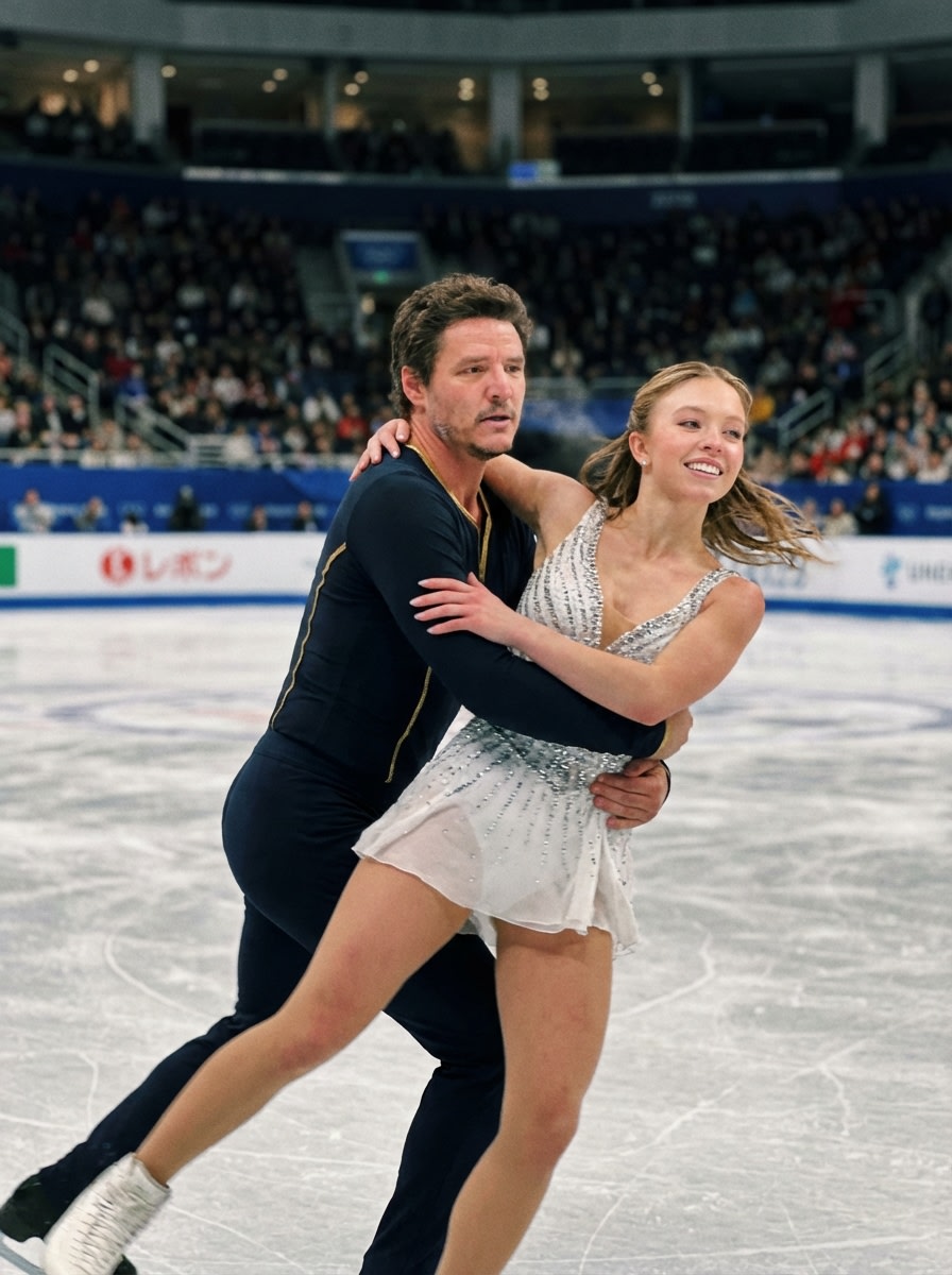 Documentary-Style Figure Skating Photo of Celebrities AI image template preview
