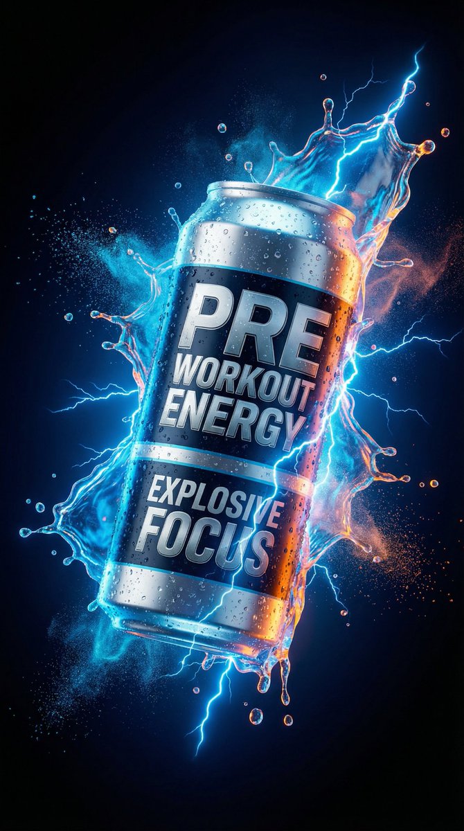 Energy Drink Product Explosion Commercial Prompt Template AI image template preview
