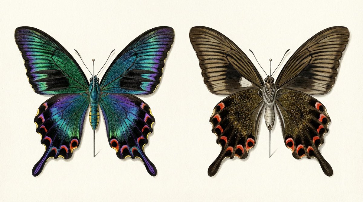 Generating a Butterfly Image with Selective Iridescence AI image template preview