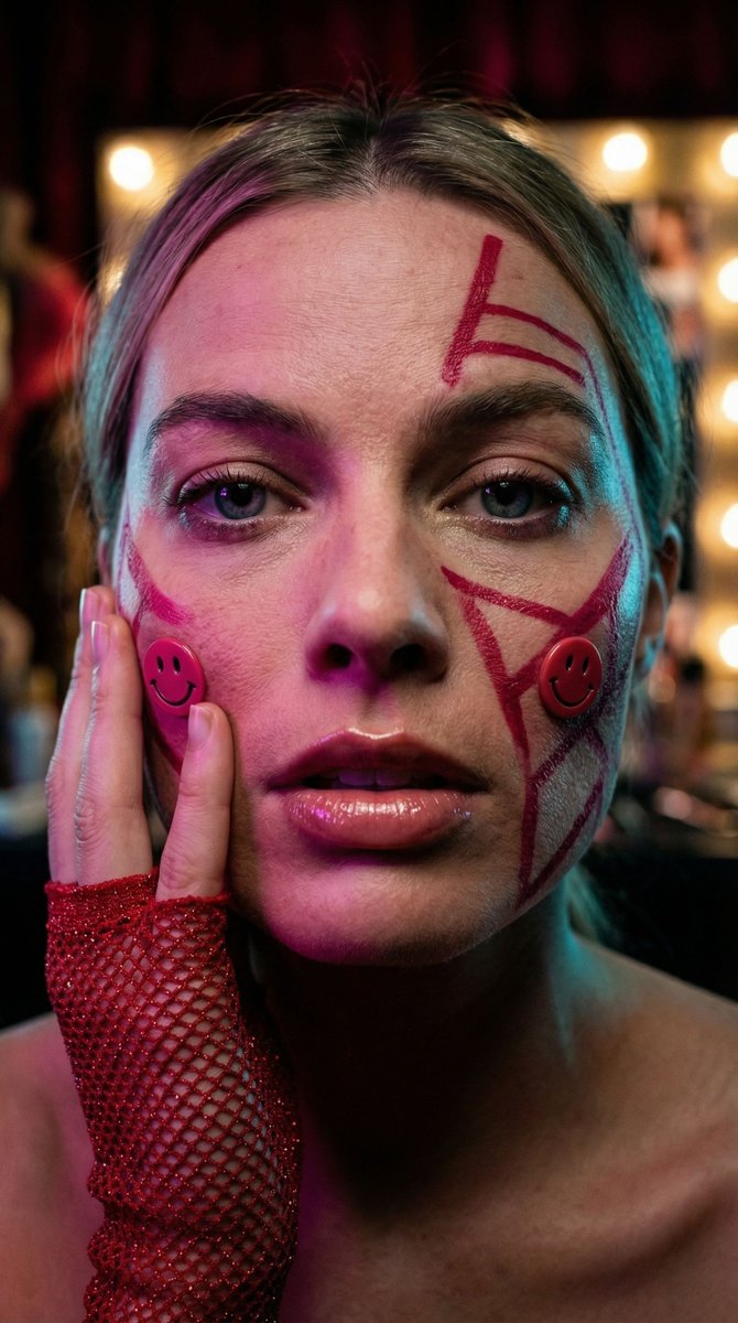 Cyberpunk Geisha Macro Portrait AI image template preview