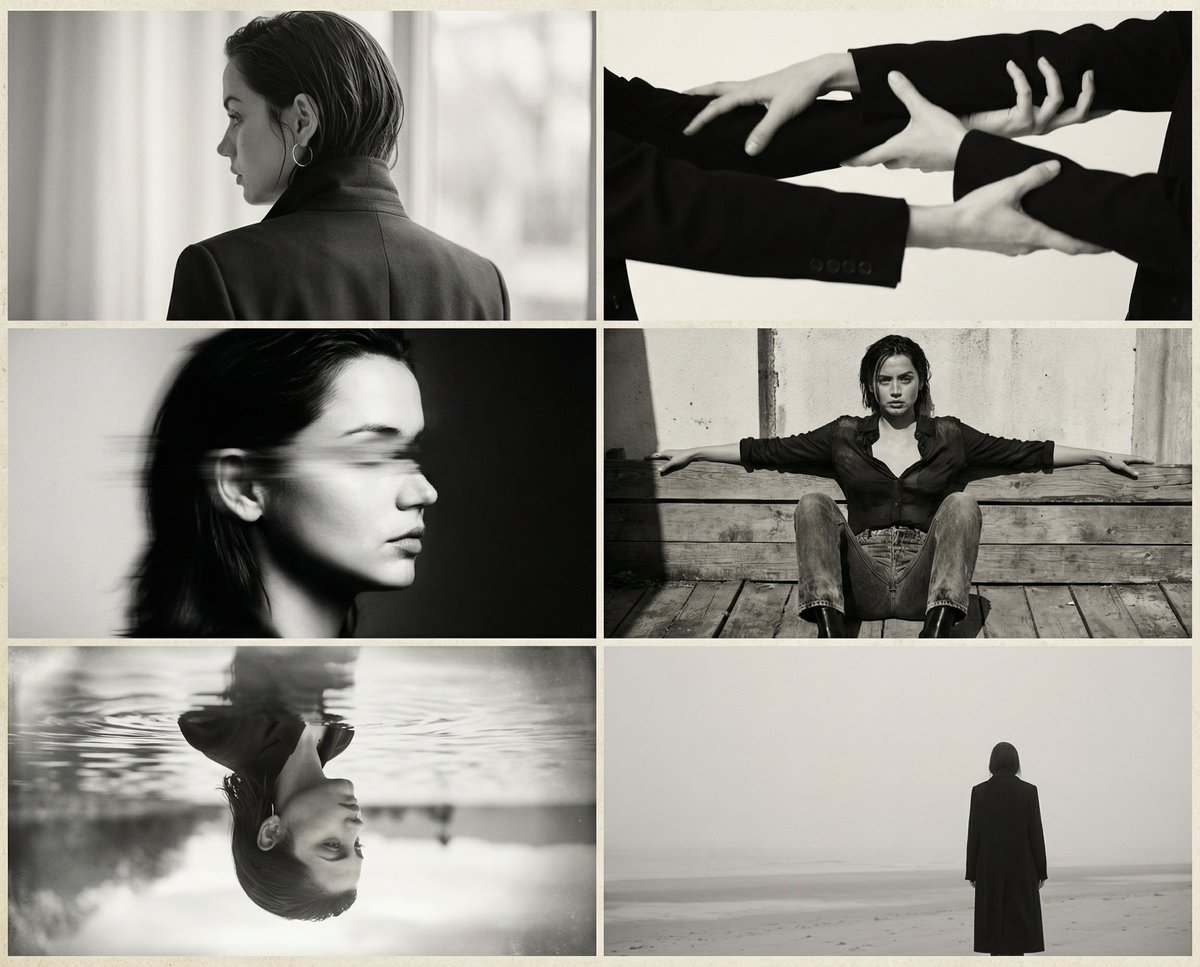 Six-Image 90s Zine Fashion Collage AI image template preview
