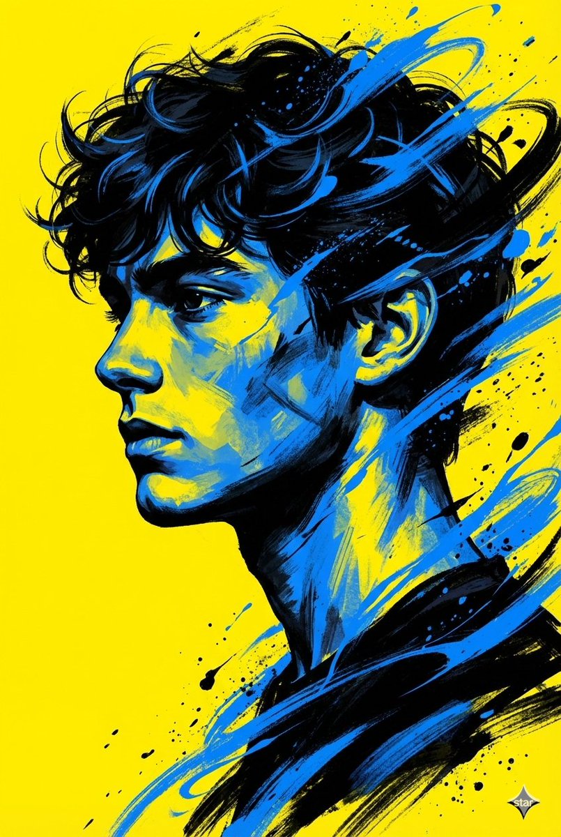 Digital Painterly Portrait with Street Art Feel AI image template preview