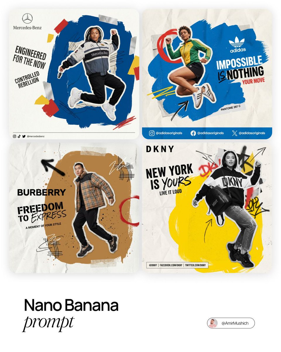 Fashion Photography with Graphic Design Chaos Prompt AI image template preview