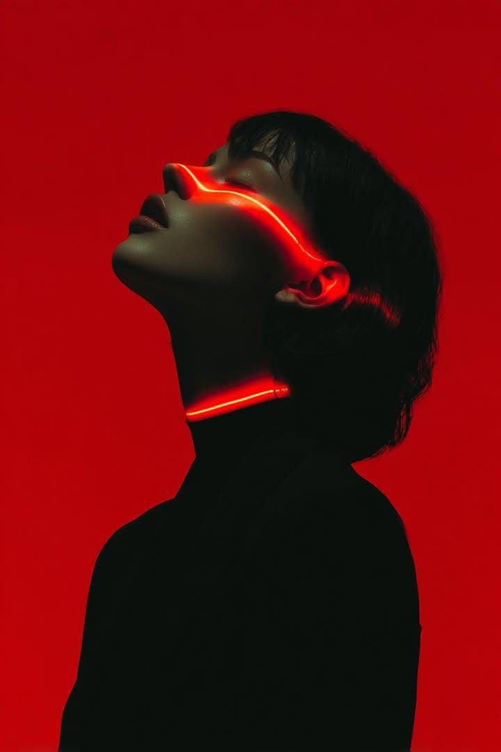 Cyberpunk Neon Portrait AI image template preview