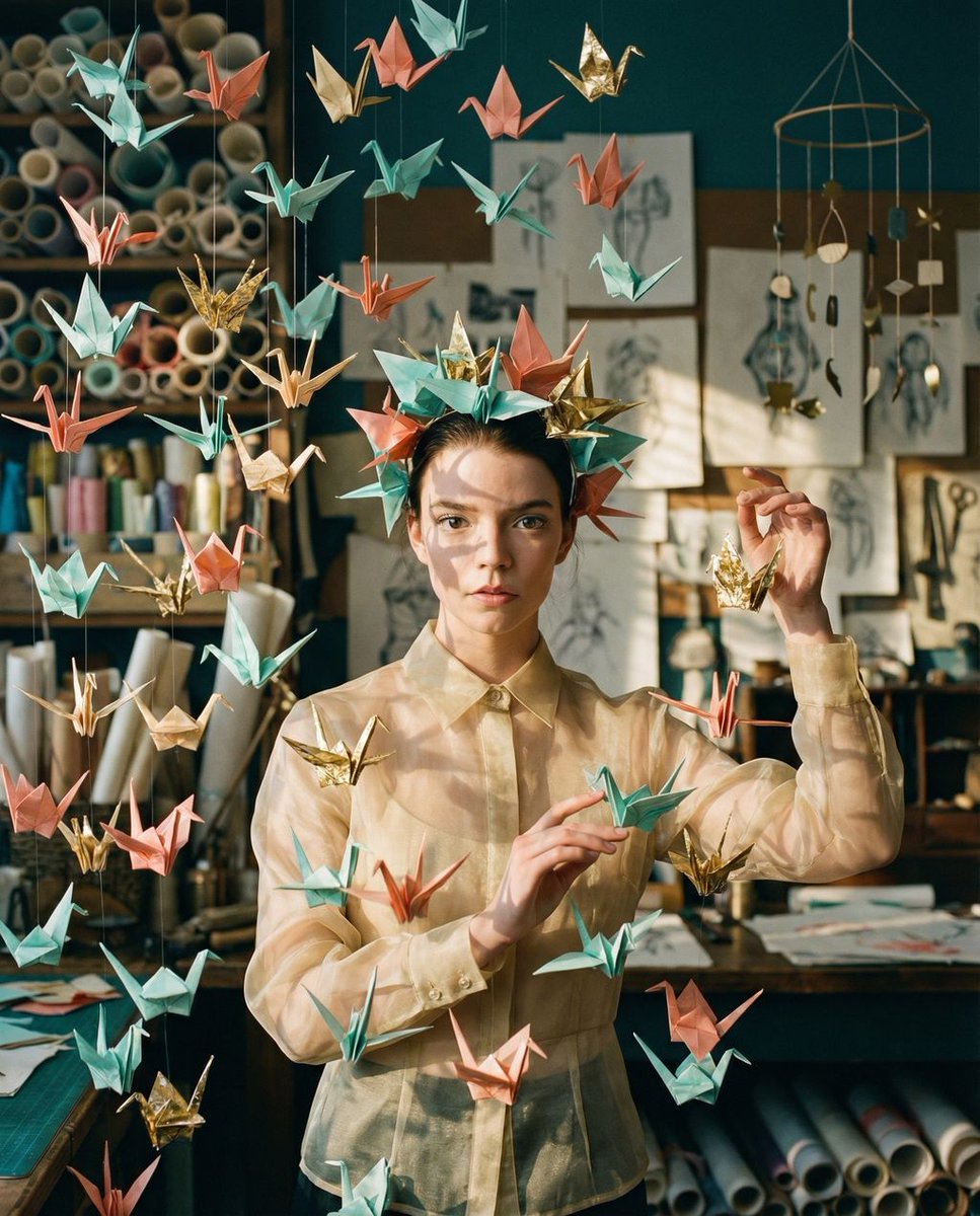 Paper Symphony Editorial Fashion Shoot AI image template preview