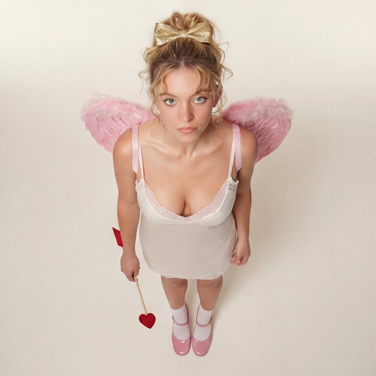 Modern Ethereal Cupid / Coquette Core Portrait AI image template preview