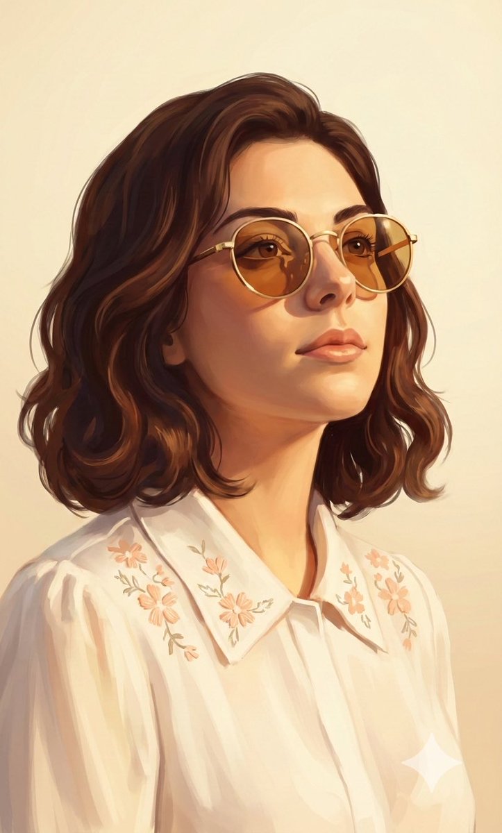 Painterly Portrait in Golden Hour Light AI image template preview