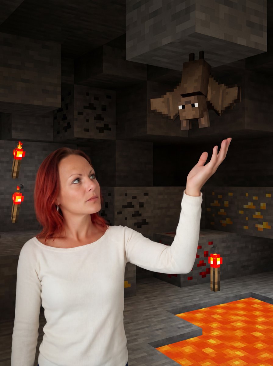 Reimagine Photo in Minecraft Cave AI image template preview